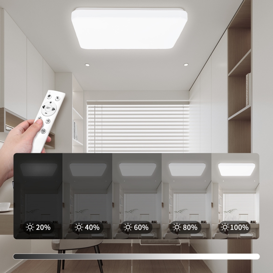 Brilagi - LED Prigušiva stropna svjetiljka MILKY WAY LED/24W/230V 3000-6500K 37x37 cm + daljinski upravljač