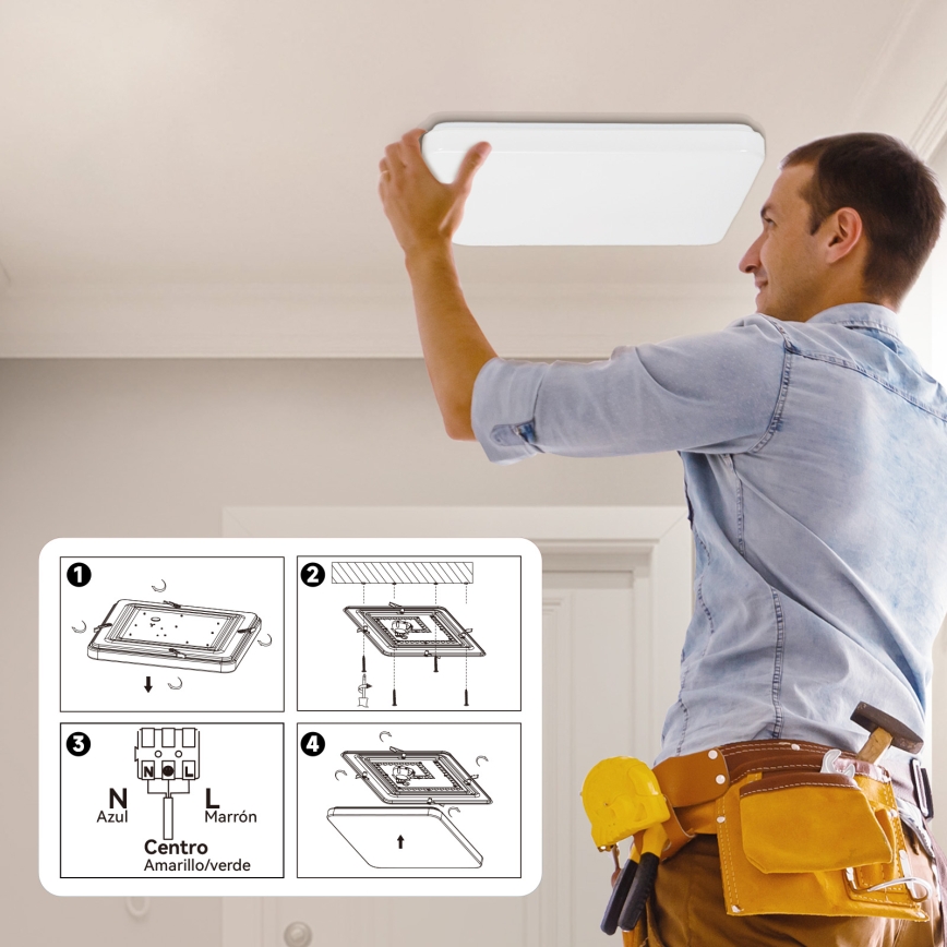 Brilagi - LED Prigušiva stropna svjetiljka MILKY WAY LED/24W/230V 3000-6500K 37x37 cm + daljinski upravljač