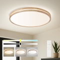 BRILAGI - LED prigušivo stropno svjetlo MOLINA LED/100W/230V 3000-6000K hrast prom. 80 cm + daljinski upravljač