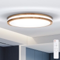 BRILAGI - LED prigušivo stropno svjetlo MOLINA LED/72W/230V 3000-6500K hrast prom. 78 cm + daljinski upravljač