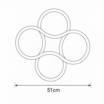 Brilagi - LED prigušivo stropno svjetlo ORELLI LED/53W/230V promjer 51 cm 3000-6000K + daljinsko upravljanje