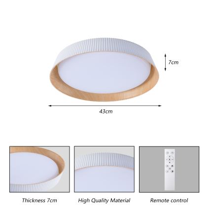 Brilagi - LED stropno svjetlo s prigušivanjem ORINO LED/54W/230V 3000-6000K bijela, promjer 43 cm + daljinski upravljač