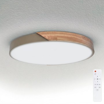BRILAGI - LED prigušivo stropno svjetlo PILANA LED/60W/230V 3000-6500K hrast/bež Ø 60 cm + daljinsko upravljanje