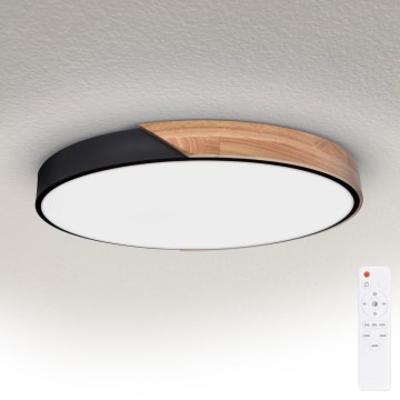 Brilagi - LED prigušivo stropno svjetlo PILANA LED/60W/230V 3000-6500K hrast/crna Ø 60 cm + daljinski upravljač