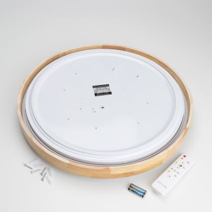Brilagi - stropna LED svjetiljka s prigušivanjem PINE LED/60W/230V drvo Ø 52 cm 3000-6500K + daljinski upravljač
