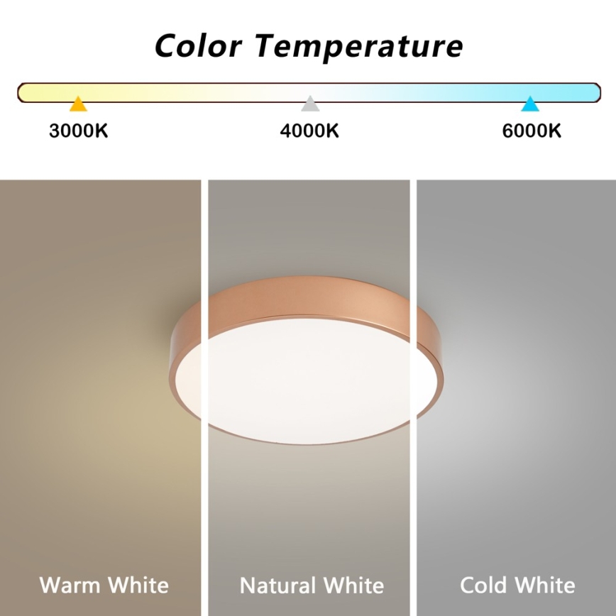 Brilagi - POOL LED stropna svjetiljka s mogućnošću prigušivanja, 36W/230V, 3000–6000K, promjer 30 cm, brončana, s daljinskim upravljačem