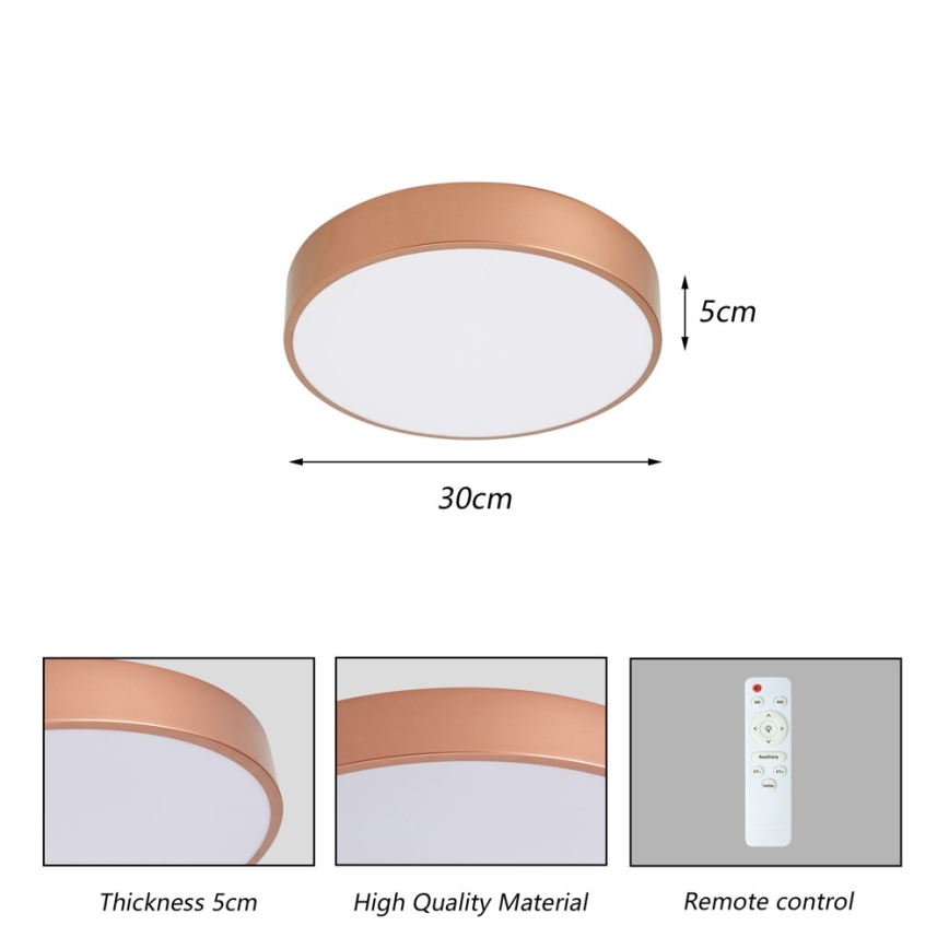 Brilagi - POOL LED stropna svjetiljka s mogućnošću prigušivanja, 36W/230V, 3000–6000K, promjer 30 cm, brončana, s daljinskim upravljačem