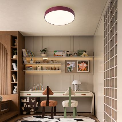 Brilagi - LED stropno svjetlo POOL, prigušivo, LED/48W/230V, 3000-6000K, Ø 40 cm, bordo + daljinski upravljač