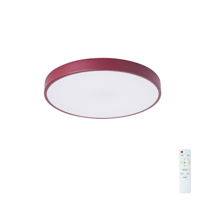 Brilagi - LED stropno svjetlo POOL, prigušivo, LED/48W/230V, 3000-6000K, Ø 40 cm, bordo + daljinski upravljač