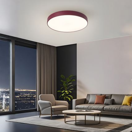 Brilagi - LED prigušivo stropno svjetlo POOL LED/60W/230V 3000-6000K Ø 50 cm bordo + daljinski upravljač