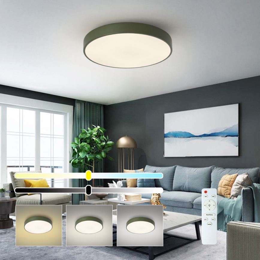 Brilagi - LED stropna svjetiljka s mogućnošću prigušivanja POOL LED/60W/230V 3000-6000K Ø 50 cm zelena + daljinski upravljač