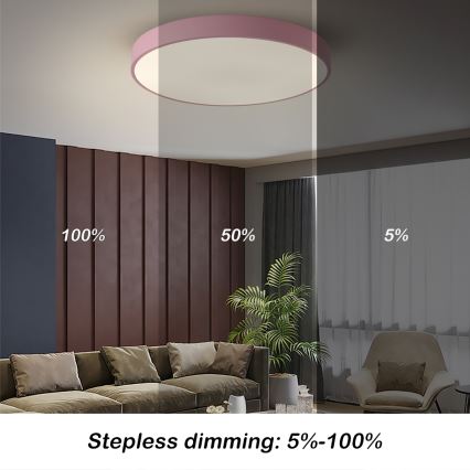 Brilagi - LED prigušivo stropno svjetlo POOL LED/60W/230V 3000-6000K promjer 60 cm ružičasto + daljinski upravljač