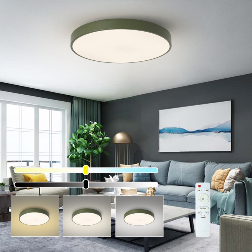 Brilagi - Prigušivo stropno LED svjetlo POOL LED/60W/230V 3000-6000K Ø 60 cm, zeleno + daljinski upravljač