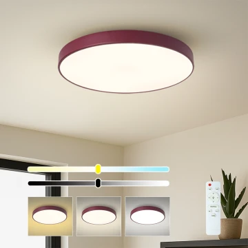 Brilagi - LED prigušivo stropno svjetlo POOL LED/60W/230V 3000-6000K Ø 50 cm bordo + daljinski upravljač