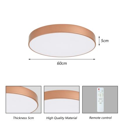 Brilagi - prigušivo LED stropno svjetlo POOL LED/60W/230V 3000-6000K promjer 60 cm brončano + daljinski upravljač