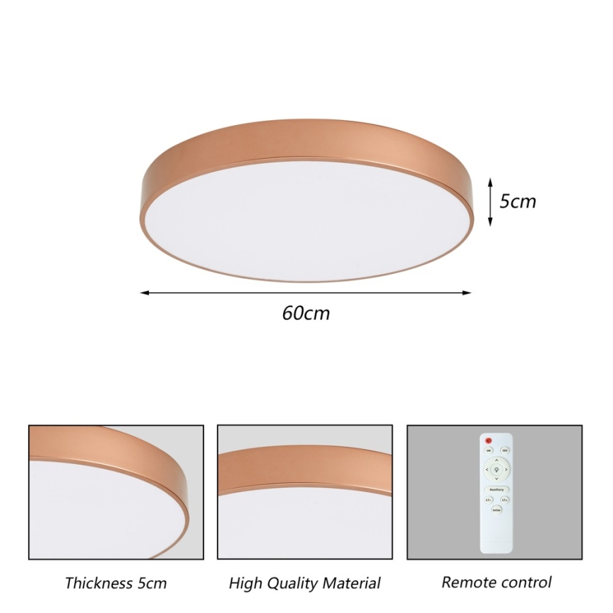Brilagi - prigušivo LED stropno svjetlo POOL LED/60W/230V 3000-6000K promjer 60 cm brončano + daljinski upravljač