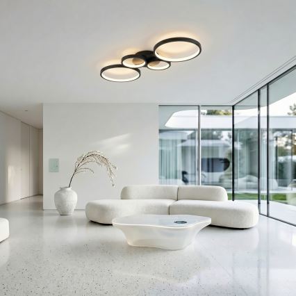 Brilagi - LED prigušivo stropno svjetlo RINGO LED/34W/230V 3000-6000K 28x78 cm crno + daljinski upravljač