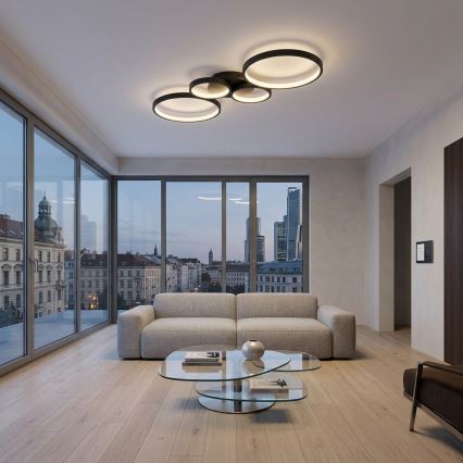 Brilagi - LED prigušivo stropno svjetlo RINGO LED/34W/230V 3000-6000K 28x78 cm crno + daljinski upravljač