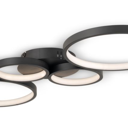 Brilagi - LED prigušivo stropno svjetlo RINGO LED/34W/230V 3000-6000K 28x78 cm crno + daljinski upravljač