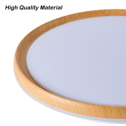 Brilagi - LED prigušivo stropno svjetlo RIVO LED/72W/230V 3000-6000K drveni dekor Ø 50 cm + daljinski upravljač