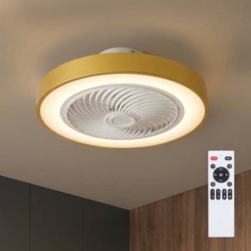 Brilagi - LED prigušivo stropno svjetlo s ventilatorom LED/38W/230V 3000-6500K 3000-6500K Ø 50 cm zlatna + daljinski upravljač
