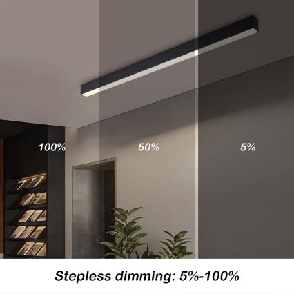 Brilagi - prigušivo LED stropno svjetlo SLEEKLINE SMART LED/40W/230V 3000-6000K Wi-Fi Tuya crno + daljinski upravljač