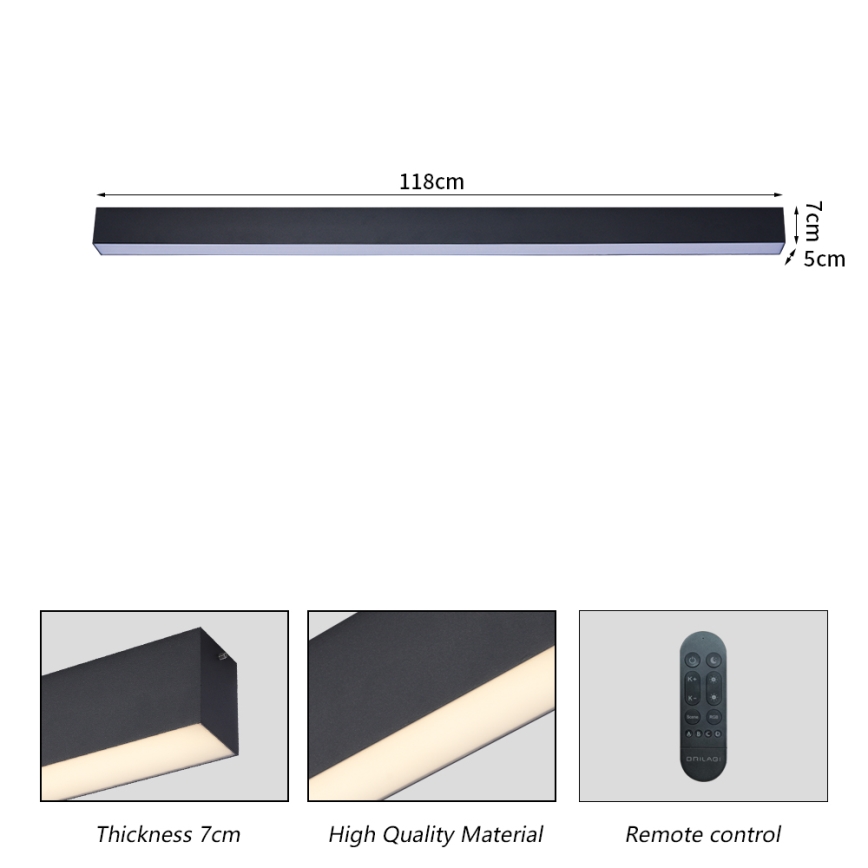 Brilagi - prigušivo LED stropno svjetlo SLEEKLINE SMART LED/40W/230V 3000-6000K Wi-Fi Tuya crno + daljinski upravljač