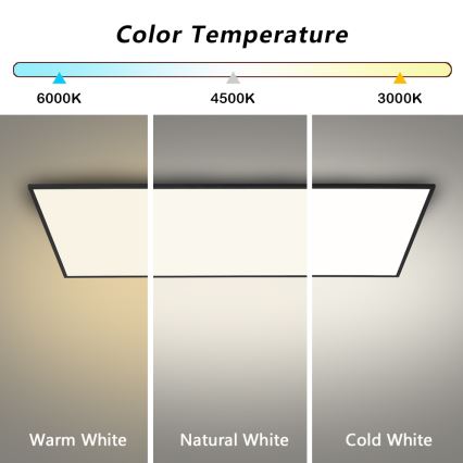 Brilagi - LED prigušivo stropno svjetlo SLIMFRAME LED/80W/230V 120x60 cm 3000-6000K crno + daljinski upravljač