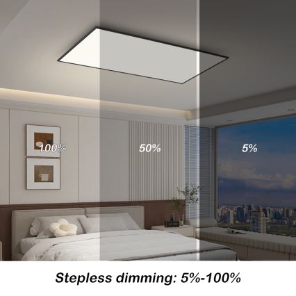 Brilagi - LED prigušivo stropno svjetlo SLIMFRAME LED/80W/230V 120x60 cm 3000-6000K crno + daljinski upravljač