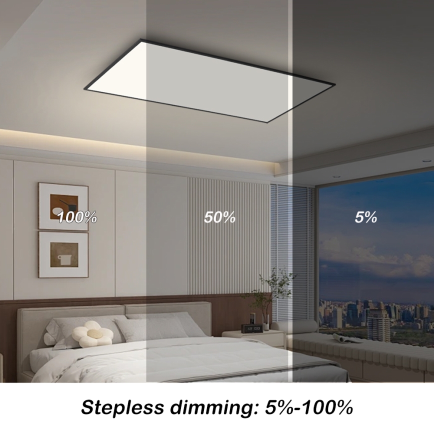 Brilagi - LED prigušivo stropno svjetlo SLIMFRAME LED/80W/230V 120x60 cm 3000-6000K crno + daljinski upravljač