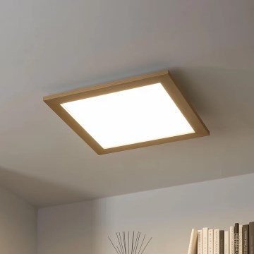Brilagi - LED prigušivo stropno svjetlo SLIMFRAME WOOD LED/36W/230V 49,5x49,5 cm 3000-6000K, smeđe boje + daljinski upravljač