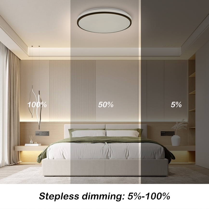 Brilagi - SMART stropna LED svjetiljka s mogućnošću prigušivanja LED/24W/230V Ø 38 cm 3000-6000K Wi-Fi Tuya Beacon + daljinski upravljač