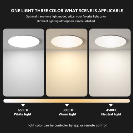 Brilagi - LED prigušivo stropno svjetlo SMART LED/24W/230V Ø 38 cm 3000–6000K Wi‑Fi Tuya Beacon + daljinsko upravljanje