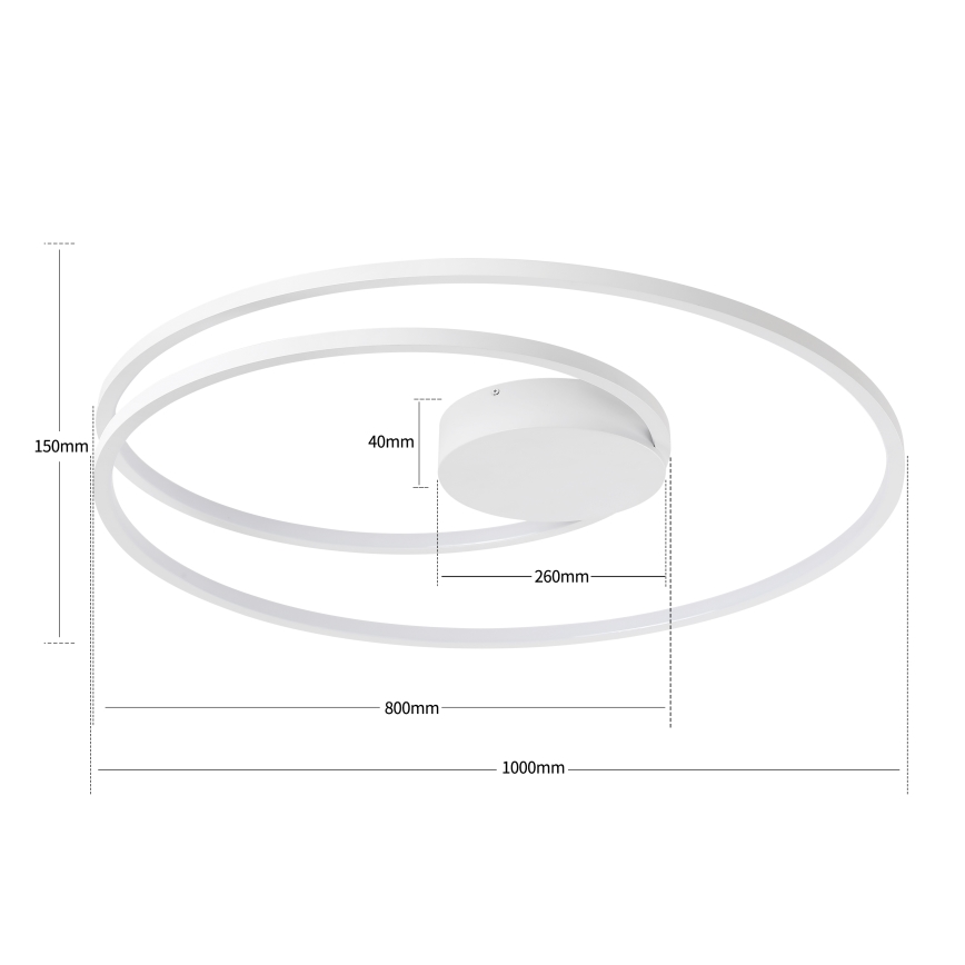 Brilagi - LED prigušivo stropno svjetlo TWISTER LED/105W/230V 3000-6000K Ø 100 cm bijela + daljinski upravljač