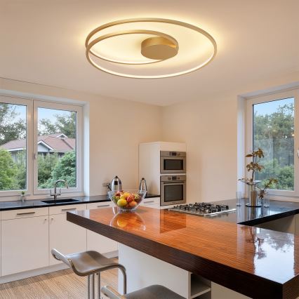 Brilagi - LED Prigušivo stropno svjetlo TWISTER LED/105W/230V 3000-6000K promjer 100 cm zlatno + daljinski upravljač