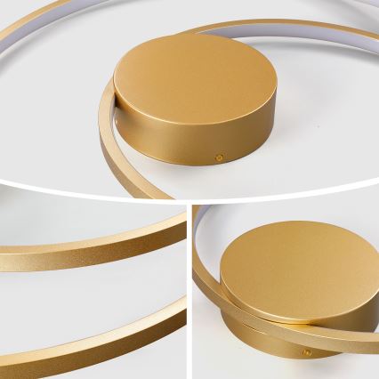 Brilagi - LED Prigušivo stropno svjetlo TWISTER LED/105W/230V 3000-6000K promjer 100 cm zlatno + daljinski upravljač