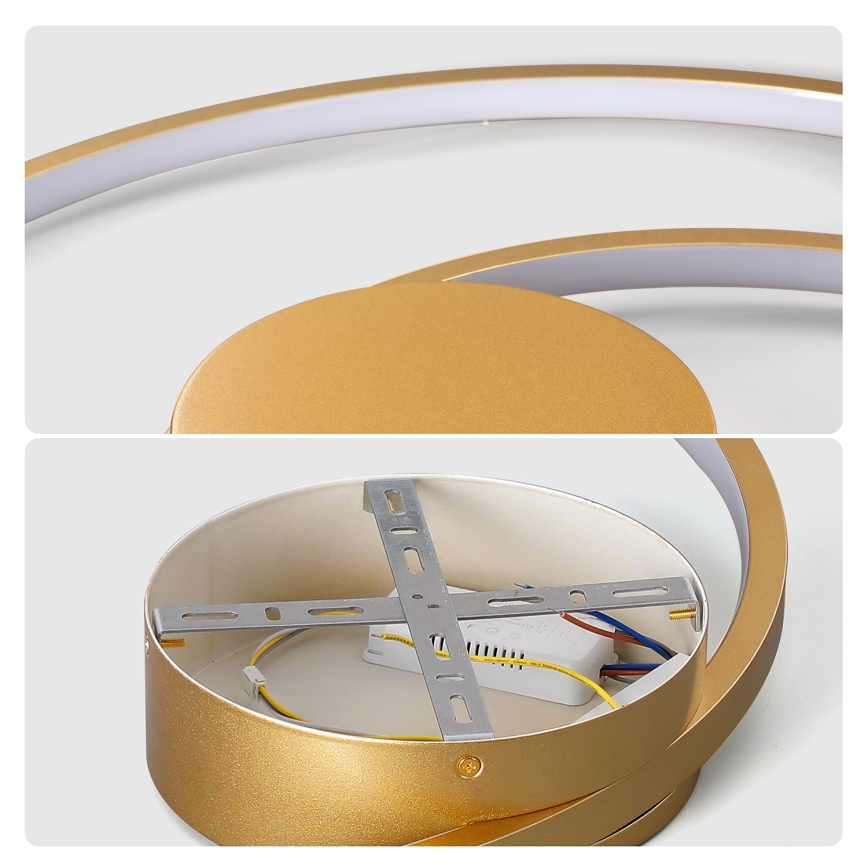 Brilagi - LED Prigušivo stropno svjetlo TWISTER LED/105W/230V 3000-6000K promjer 100 cm zlatno + daljinski upravljač