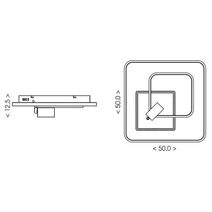 Brilagi - LED prigušivo stropno svjetlo UNITY LED/75W/230V + 1xGU10/3W 3000-6000K 50x50 cm bijela/crna + daljinski upravljač