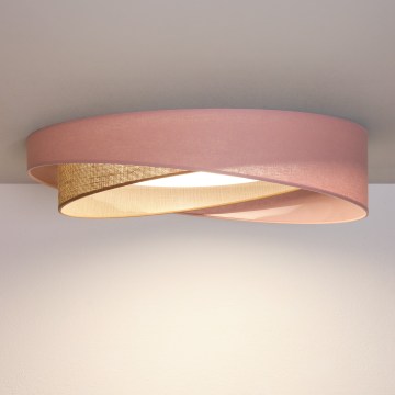 BRILAGI - LED prigušivo stropno svjetlo VELVET TWIST LED/36W/230V 3000-6000K pr. 65 cm Wi-Fi Tuya Beacon ružičasta/bež + daljinski upravljač