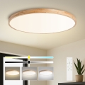BRILAGI - LED prigušivo stropno svjetlo WOODLINE LED/128W/230V 3000-6000K hrast prom. 100 cm + daljinski upravljač
