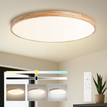 Brilagi - LED prigušivo stropno svjetlo WOODLINE LED/128W/230V 3000-6000K hrast prom. 100 cm + daljinski upravljač