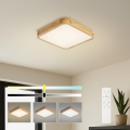 BRILAGI - LED prigušivo stropno svjetlo WOODLINE SQUARE LED/48W/230V 3000-6000K hrast 40x40 cm + daljinski upravljač