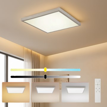Brilagi - LED prigušivo stropno svjetlo za kupaonicu FRAME SMART LED/50W/230V 60x60 cm 3000-6000K IP44 srebrna + daljinski upravljač