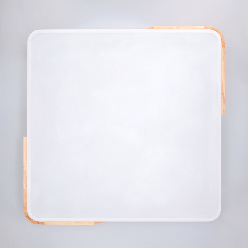 Brilagi - LED prigušivo stropno svjetlo PILANA LED/60W/230V 3000-6500K hrast/bijela 56x56 cm + daljinski upravljač