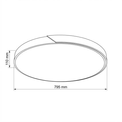 Brilagi - LED stropna svjetiljka s prigušivanjem PILANA LED/72W/230V 3000-6500K hrast/crna Ø 80 cm + daljinski upravljač