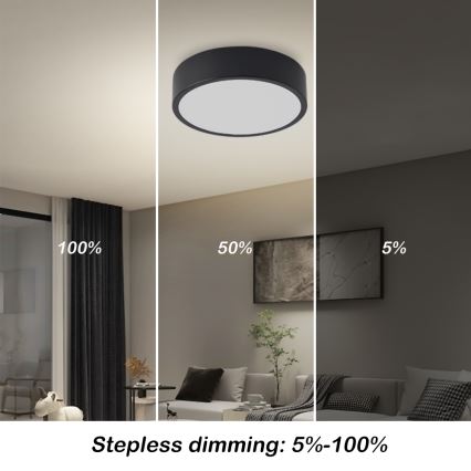 Brilagi - LED stropna svjetiljka s mogućnošću prigušivanja POOL LED/18W/230V 3000-6000K 20 cm crna + daljinski upravljač
