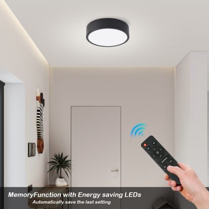 Brilagi - LED stropna svjetiljka s mogućnošću prigušivanja POOL LED/18W/230V 3000-6000K 20 cm crna + daljinski upravljač