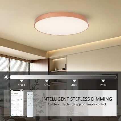 Brilagi - LED prigušiva stropna svjetiljka POOL SMART LED/100W/230V 3000-6000K Ø 80 cm Wi-Fi Tuya brončana + daljinski upravljač