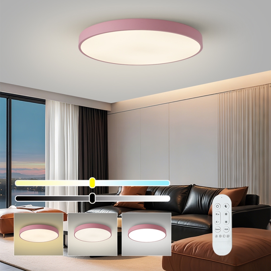Brilagi - Prigušiva LED svjetiljka POOL SMART LED/100W/230V Ø 80 cm 3000-6000K Wi-Fi Tuya + daljinski upravljač ružičasta