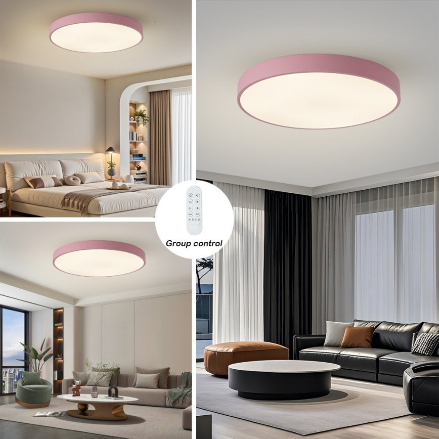 Brilagi - Prigušiva LED svjetiljka POOL SMART LED/100W/230V Ø 80 cm 3000-6000K Wi-Fi Tuya + daljinski upravljač ružičasta